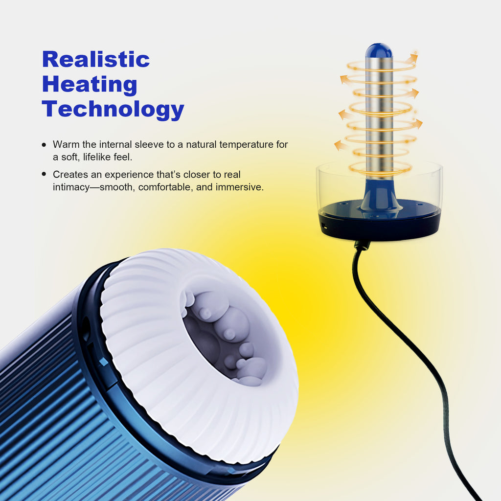 BuzzBlk™ Automatic Thrusting Male Masturbator - 10 Modes, 104°F Smart Heating & Hands-Free Stroker