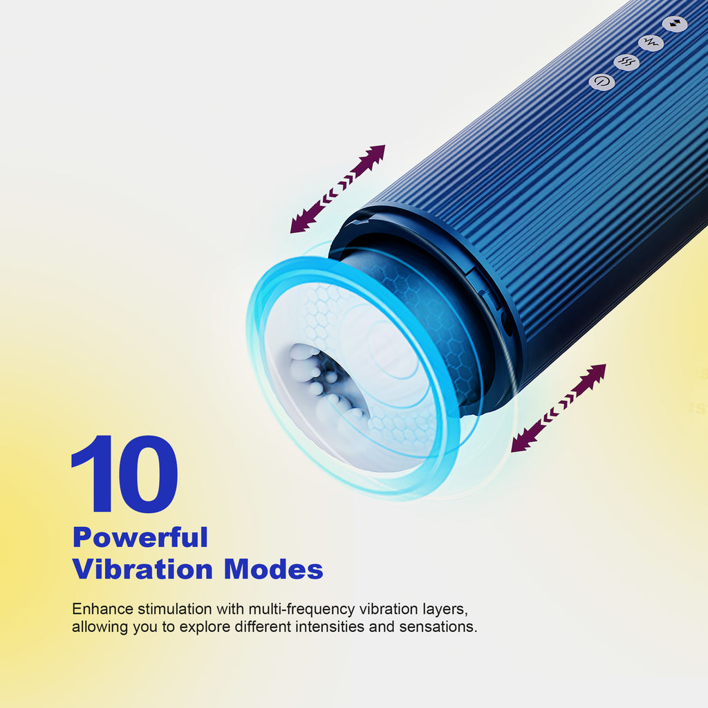 BuzzBlk™ Automatic Thrusting Male Masturbator - 10 Modes, 104°F Smart Heating & Hands-Free Stroker